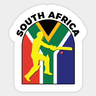 South Africa Cricket Batsman South Africa Flag Sticker